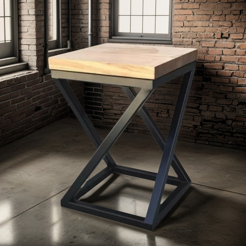 Banco Taburete Esquinero Mesita Banquito Bar Cocina 50cm Negro Semi Mate Cedro