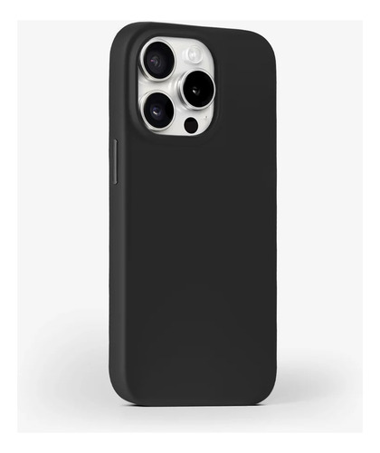 Funda Silicona Case Compatible Con Iphone 15 Pro Max Negro Lisa