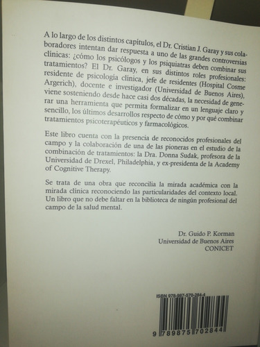 TERAPIA COGNITIVO-CONDUCTUAL Y PSICOFARMACOLOGIA, de GARAY. Editorial Akadia, tapa blanda en español, 2015