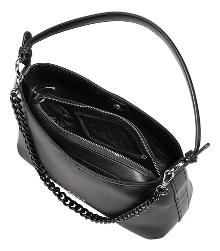 Bolsa Satchel Enso Mujer Eb243307stb Negro Acabado de los herrajes Níquel Diseño de la tela Liso