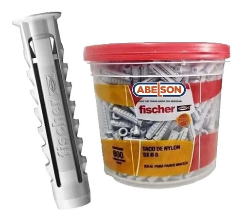 Fischer Tarugo 8 Sx Balde (800 Unidades)