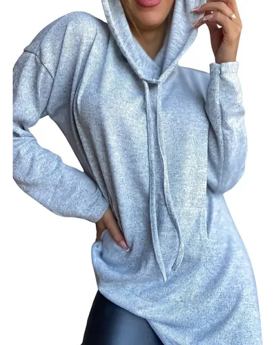 Maxi Buzo Mujer Oversize Tipo Capa De Lanilla Tendencia
