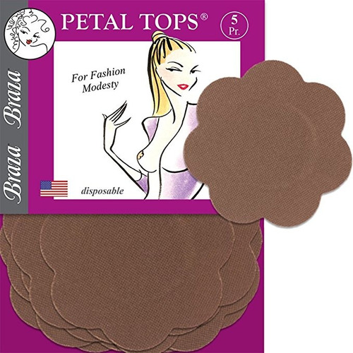 Braza Petal Tops - Pezón Cubiertas Desechables - Cacao