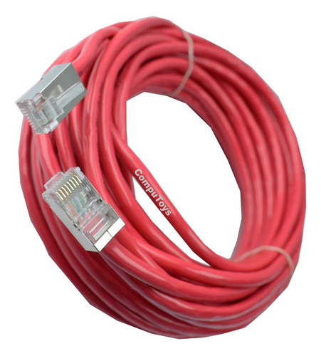 Zcrj15r Cable Rj45 Metetalizado Color Rojo 15mts Computoys