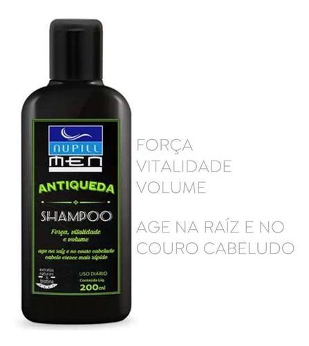Shampoo Antiqueda Masculino Nupill 200ml