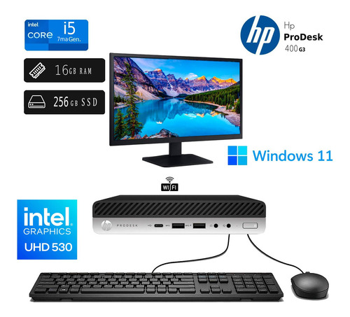Hp Prodesk 400 G3 Mini Corei5 16gb Ram 256gb Ssd+monitor 22 (Reacondicionado)