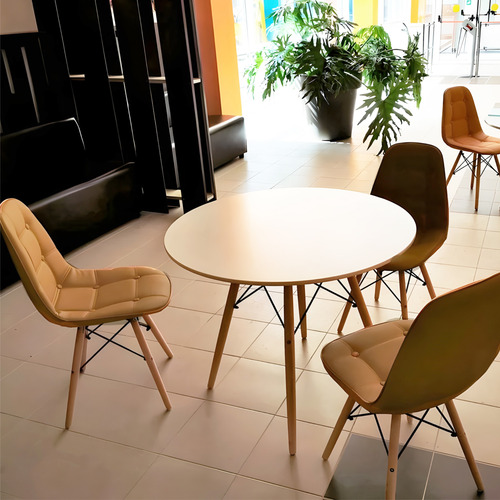 Set 4 Sillas Eames Capitonada Botón Moderna Minimalista
