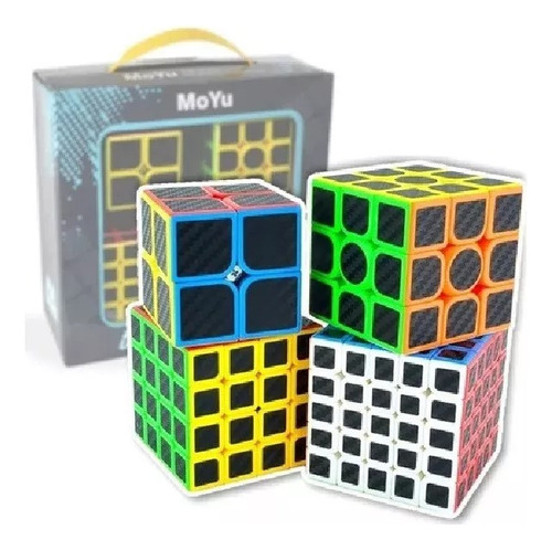 Set De 4 Cubos Rubik Moyu Fibra De Carbano Veloz Nuevo 