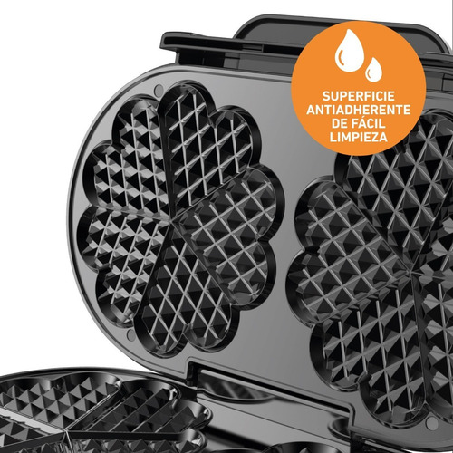 Imagen 5 de 10 de Waflera Peabody 1200 W Espacio Guardacable Para 2 Waffles