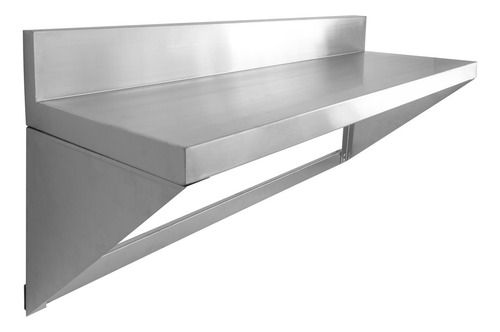 Repisa con Soporte Acero Inoxidable Mindejal REP-200 2 Mts Cromado