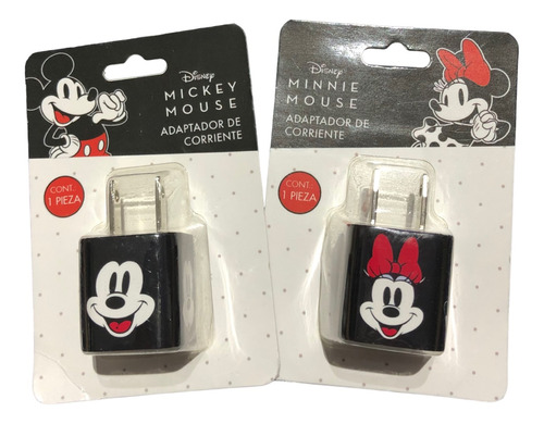 Cubo Cargador De Pared Disney Para Celular Minnie / Mickey
