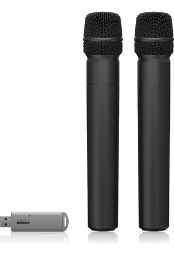Sistema de microfone duplo sem fio Behringer Ulm202 Usb, cor preta