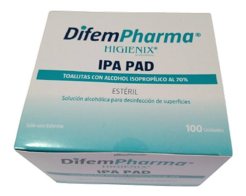 Imagen 2 de 2 de Toallitas Ipa Pads 15x15 Con Alcohol Isopropílico 70% Difem