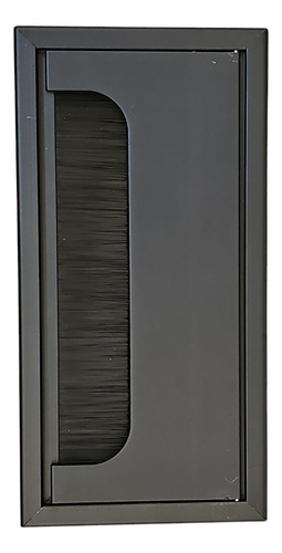 Pasacables Negro Rectangular Para Escritorio 160x80mm
