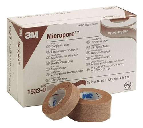 Caja De Cinta Micropore Piel 1/2 Pulgada (1.25cm) Con 24 Pzs