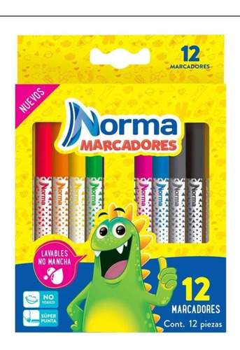 Marcador Plumones Lavables  X 12 Norma