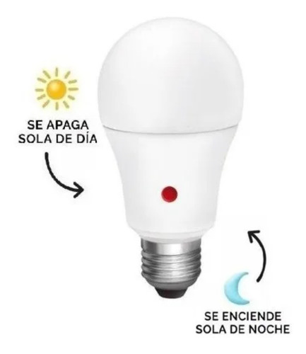 Imagen 2 de 3 de Lámpara Led 10w Con Fotocélula Integrada Luz Fria