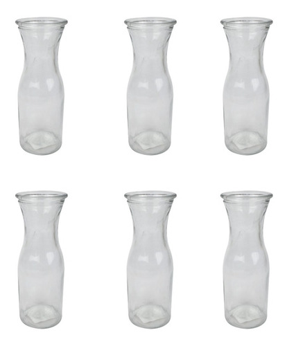 Botella Vaso De Cristal Estilo Garrafa 250ml 6 Piezas