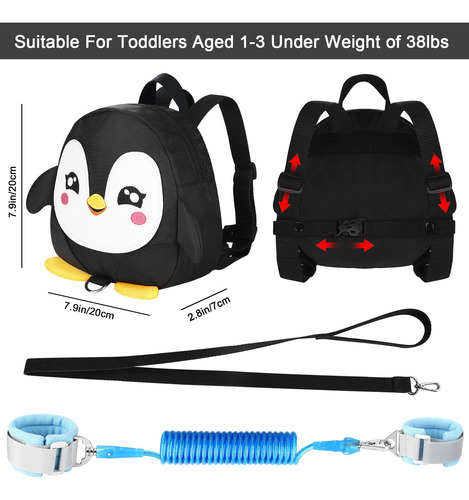 Pinguim Fofo Com Pulseira Anti-perda E Guia