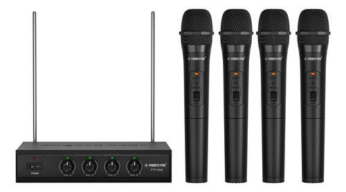 Sistema Micrófono Inalámbrico 4 Canales Vhf Microfono Phenyx