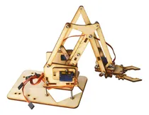 Comprar Brazo Mecánico Robótico Chasis Mader Con 4 Servos+tornillos Color Madera