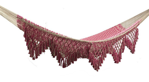 Imagen 3 de 7 de Hamaca Yucateca 100% Artesanal Macramé Pompones