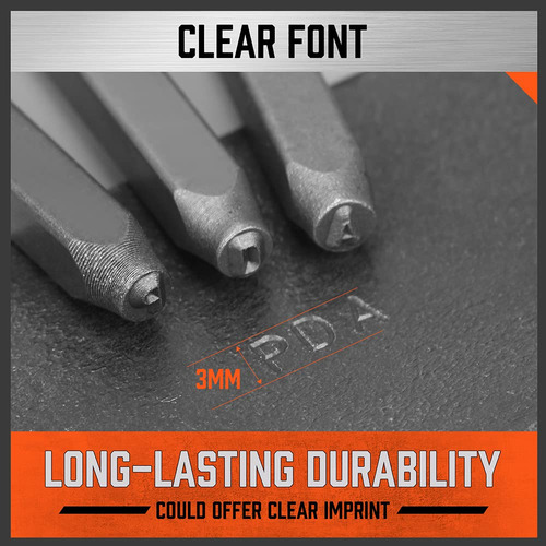 Stamp Set Horusdy 37-piece Number And Letter 3mm Metal