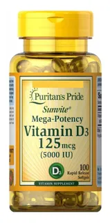 Vitamina D3 5000 Iu 100 Softgels - Unidad a $399