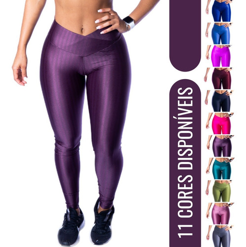 Calça Legging 3D Poliamida Básico Cintura Alta Grossa Fitness Academia