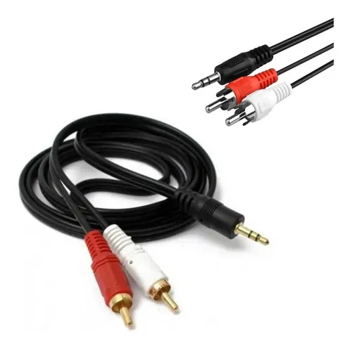 Cable Auxiliar De Audio Rca A Estéreo Plug 3.5mm 3mt