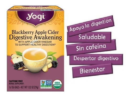 Yogi Tea Blackberry Apple Cider Digestive Awakening, 16ct