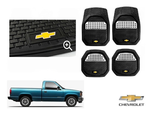 Tapetes 4pz Charola 3d Logo Chevrolet Cheyenne 1994 A 1998