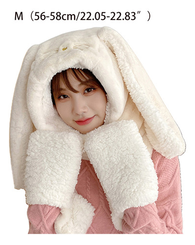 Gorro De Conejo Con Orejas Largas, Bufanda, Guantes, Cálido,