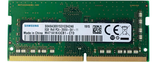 Memoria Ram Sodim Samsung 8 Gb 3200 Notebooks M471a1g44abo