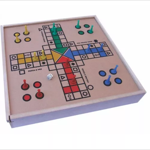 Brinquedo Pedagógico e Educativo Ludo Clássico Real Jogo de