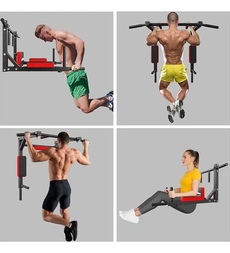 Barra Dominada Ejercicios Push Multifuncional Pared Gym 8en1