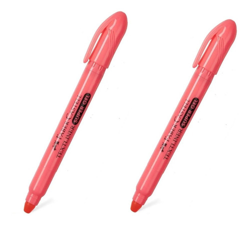 Resaltador Faber Castell Super Gel Rosado Textliner X 2 Unds