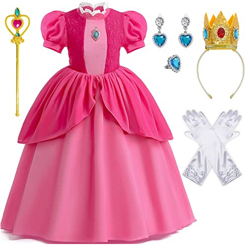 Disfraz De Princesa Peach De Super Mario Niños, Vestid...