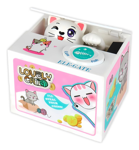 Alcancia Electronica Gatito En Caja Ahorrador Para Monedas