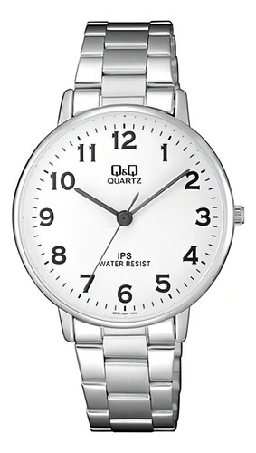 Reloj Qyq Qz00j204y Lujoso Para Caballero Plateado/ Blanco