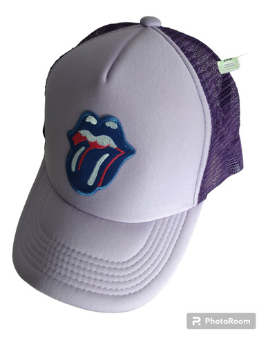 Gorra Trucker Violeta Lengua Azul Rolling Stones 