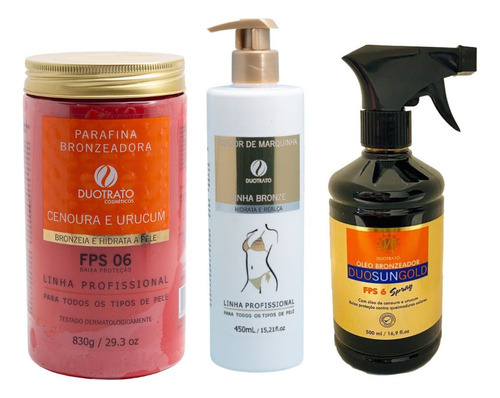 Kit Bronzeamento Natural Duotrato Oleo Parafina E Fixador