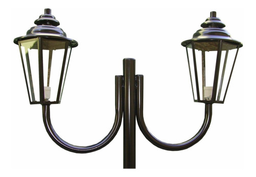 Farol Doble Exterior Poste 2,5mts Con Base Para Amurar 1031