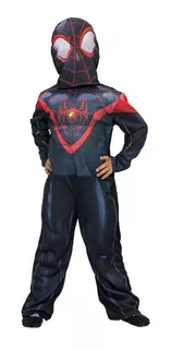 Disfraz Spiderman Negro Miles Morales Talle 1 - 5/6 Años -