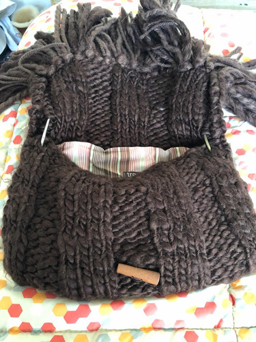 Cartera De Lana Marrón