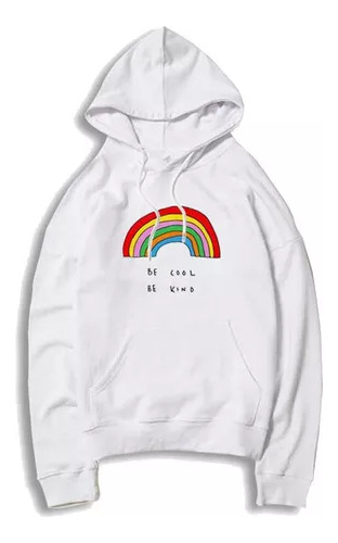 Canguro Hoodie Arcoiris Se Amable Se Cool Rainbow Unisex