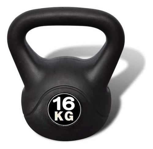 Pesa Rusa Kettlebell Plastica 16kg Color Negro