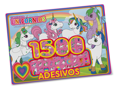 Floresta Encantada Prancheta para Colorir com 1500 Adesivos