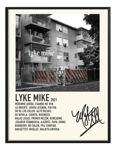 Poster Myke Towers Album Music Tracklist Lyke Mike 45x30