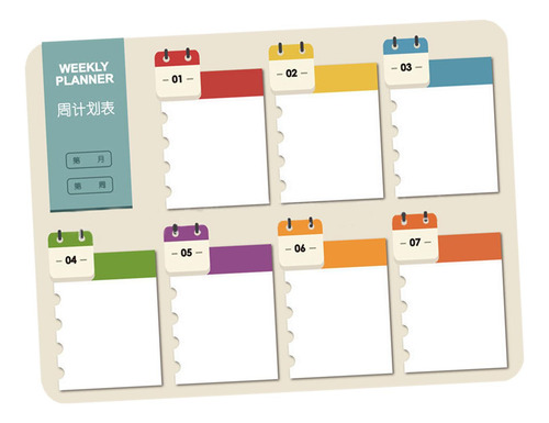 Calendário Semanal Para Geladeira De Parede, Estilo A